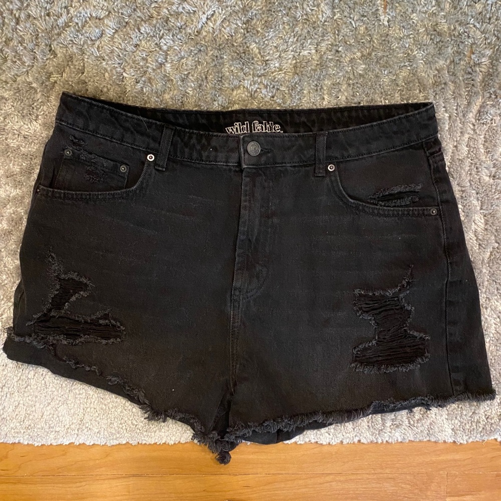 Wild fable black denim high waisted shorts